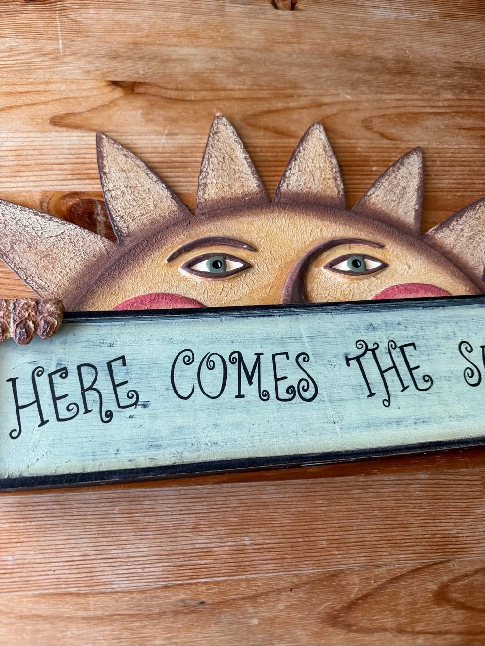 Vintage Here Comes The Sun Wall Sign